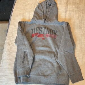 Gray Hoodie with Red Graphic